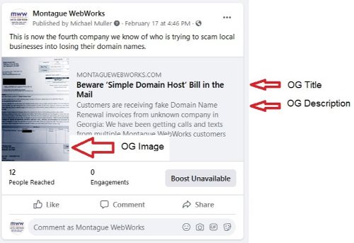 Sample Facebook post with image