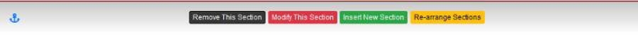 Page Sections toolbar